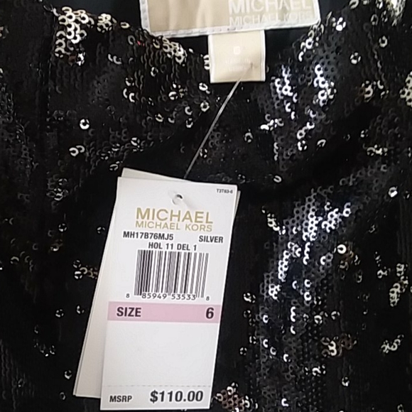 Michael Kors Black & Silver Sequined Miniskirt NWT - Picture 7 of 16